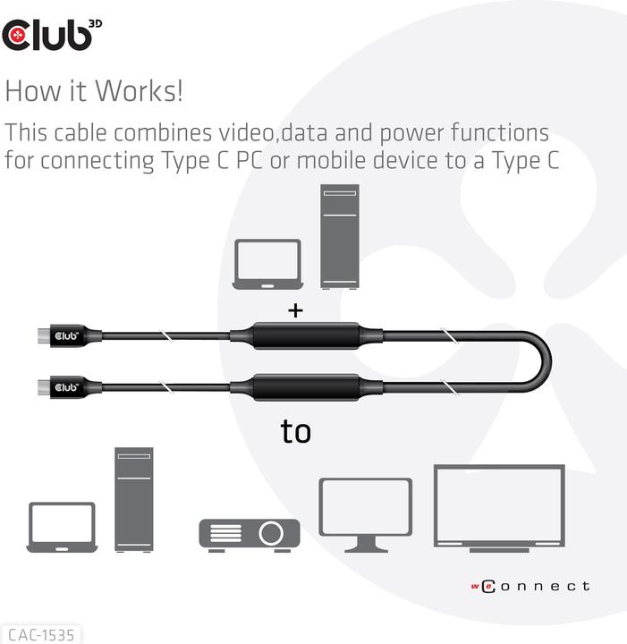 Produktbild Club 3D C – C (5.50 m, USB 3.2 Gen 2)
