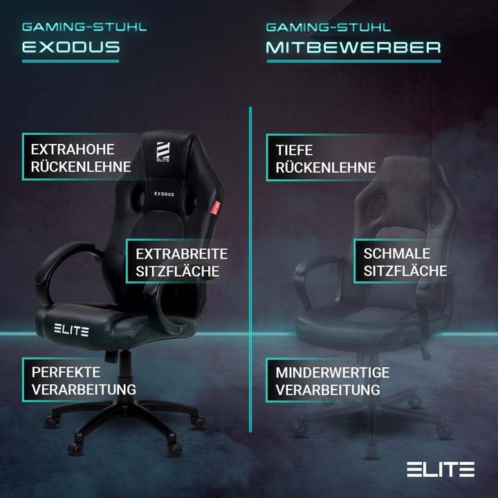 Produktbild Elite Gaming Stuhl MG100 Exodus, schwarz