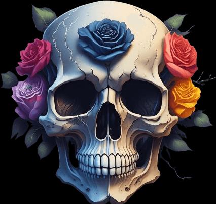 Bügelbilder Bügelbild Skull Roses