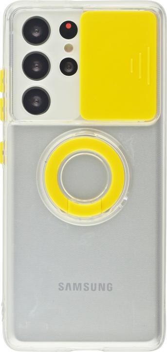 Actual product image PhoneLook Coque Caméra clapet avec anneau jaune (Samsung Galaxy S22 Ultra)