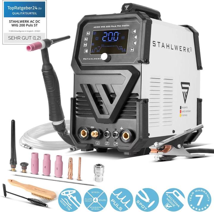 Actual product image Stahlwerk Shielding gas welder AC/DC TIG 200 Puls Pro Digital Spot 200 A