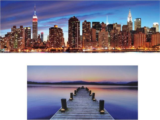 Image du produit Swisshandel24 Tableau d'affichage LED, tableau d'affichage Memoboard lumineux, minuterie - 120x40cm New York (Tableau d'affichage, 120 x 40 cm)
