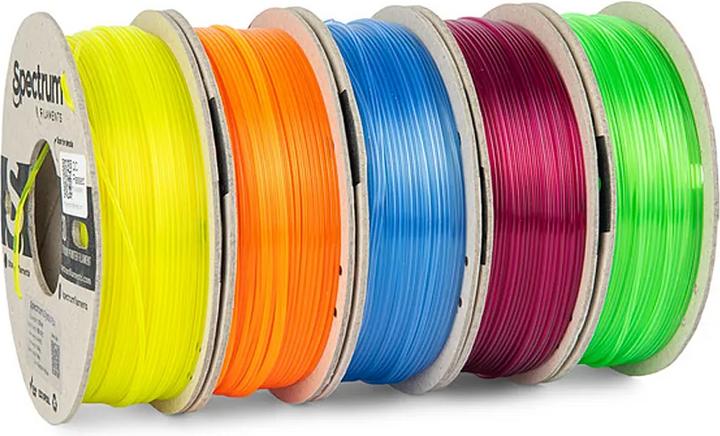 Actual product image Filament PLA Crystal 5 Pack 1.75mm (PLA, 1.75 mm, Transparent)