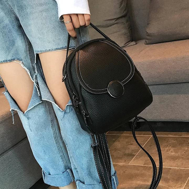 Actual product image Only-Bags.Store Fashion Leather Backpack Mini Soft Touch Multifunctional Backpack Small Shoulder Bag