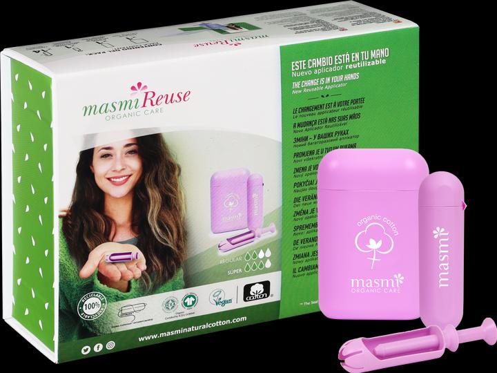 Masmi Bio Tampon mit Re-Use Applicaror für Classic + Super Tampons - Reuse (1 x)