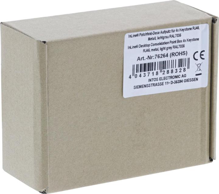 Immagine prodotto InLine Scatola del pannello patch montata a superficie per 4x Keystone RJ45