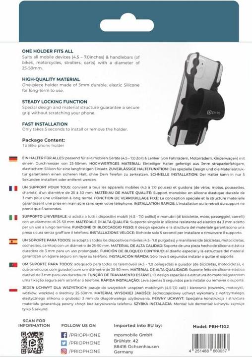 Actual product image prio Stretch Bicycle Mobile Phone Holder