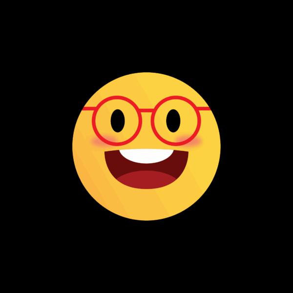 Actual product image Bügelbilder Bügelbild Emoji Nerd