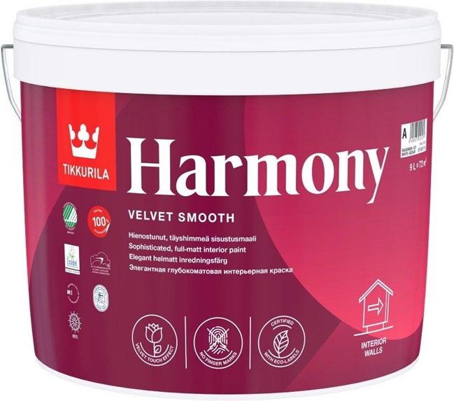 Tikkurila Paint Abs,Mat Harmony A 9,0l F/Wall Tikk (WALL TIKK, MAT HARMONY A 9,0L F)