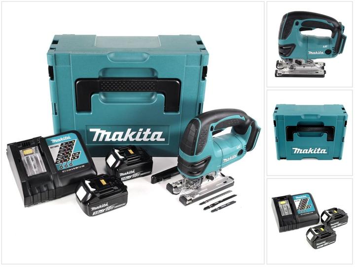 Immagine prodotto Makita Seghetto alternativo a batteria DJV 180 RFJ 18V + 2x batteria 3,0Ah + caricatore + Makpac