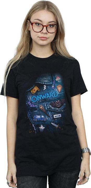 Actual product image Disney Womens/Ladies Onward Jacket Detail Cotton Boyfriend T-Shirt (4XL)