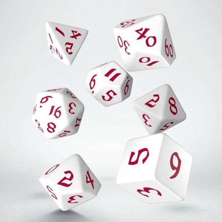 Image du produit Q Workshop SCLR26 - Jeu de dés Classic Runic blanc & rouge (7 pièces)