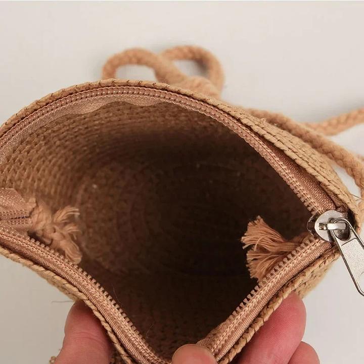 Produktbild Only-Bags.Store Umhängetasche Sommer Stroh Wicker Handmade Mini Kids Crossbody Bag