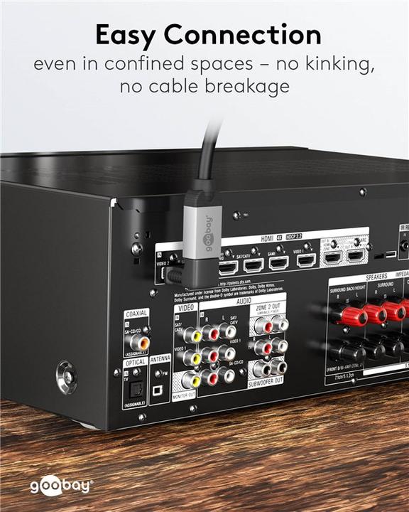 Immagine prodotto Goobay Adattatore angolare HDMI 90°, placcato oro 8K@60HZ (HDMI)