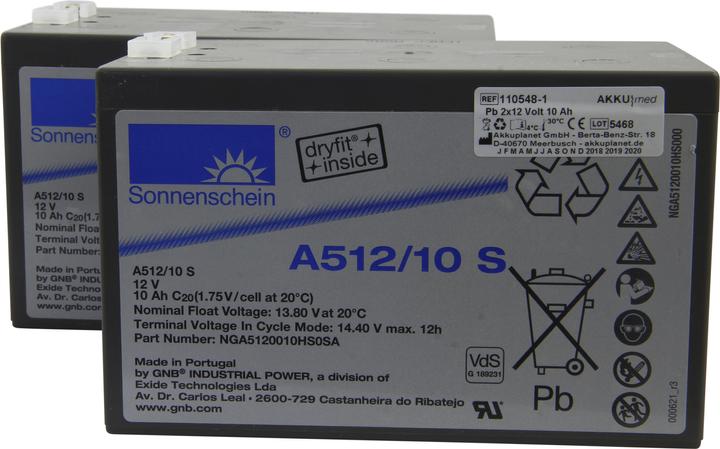 Produktbild XCell Blei Akku passend für Maquet OP Tisch Betastar 1131.02, 1533.01 (2 Stk., 10000 mAh)