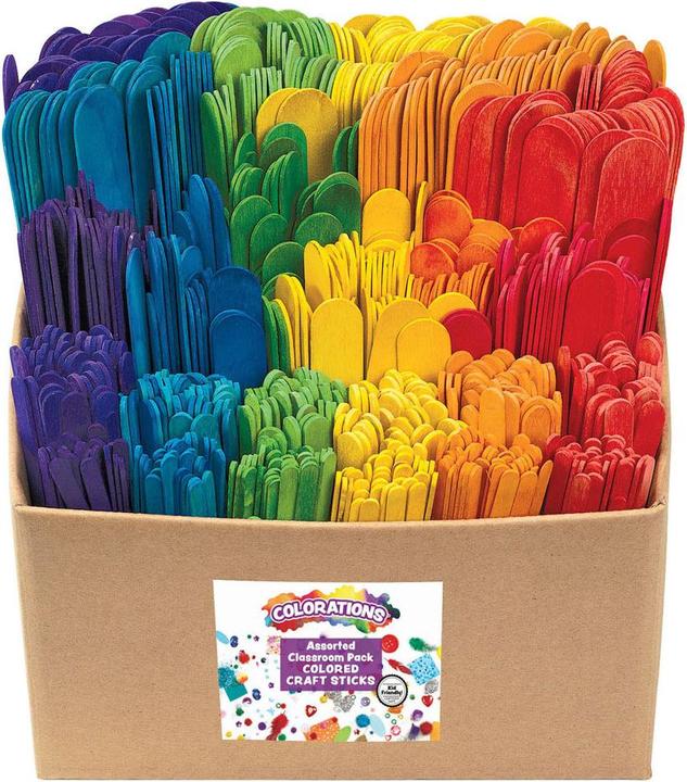 Actual product image Colorations Coloured wooden craft sticks for the classroom