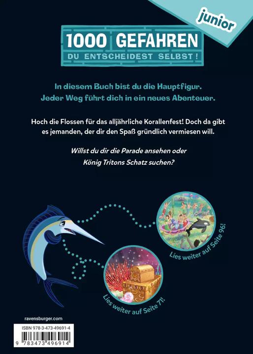 Produktbild Ravensburger 1000 Gefahren junior - Disney Villains: Chaos beim Korallenfest (Deutsch, Paula Zorite, The Walt Disney Company, Fabian Lenk, 2022)