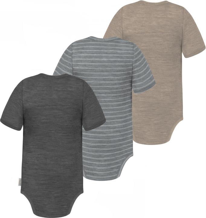 Actual product image Normani Set of 3 baby merino bodysuit short sleeves "Tauranga" - 9295 (74)