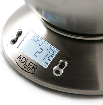 Actual product image Adler AD 3166 Kitchen Scale Stainless Steel Worktop Oval Electronic Kitchen Scale