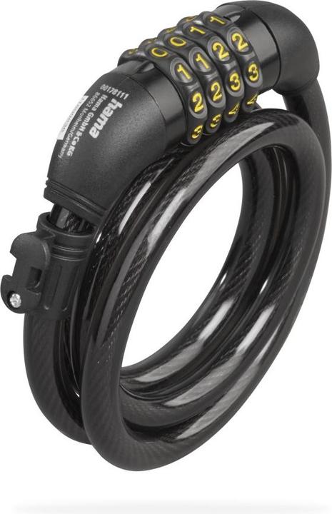 Actual product image Hama Fahrrad-Zahlenspiralschloss, 120 cm, Schwarz