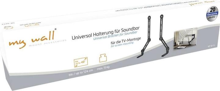 Actual product image myWall HZ32-1L Soundbar bracket (1 pcs., Wall installation, Pivoting, Tiltable)