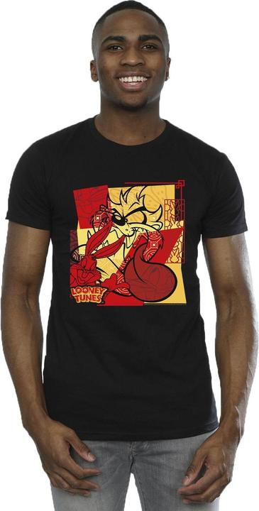 Actual product image Looney Tunes Mens Taz Bugs Rabbit New Year T-Shirt (L)