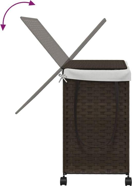Produktbild VidaXL Wäschekorb mit Rollen Dunkelbraun 60x35x60,5 cm