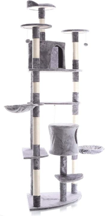 Produktbild Wiltec Eck-Kratzbaum Grau 210cm Katzenkratzbaum Katzenbaum Kletterbaum Katze (210 cm, Grau)