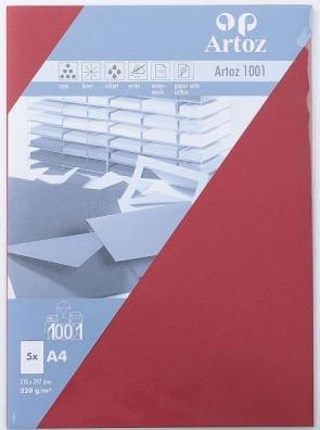 Actual product image Artoz 1001 cards wine red (A4, 220 g/m², 5 x)
