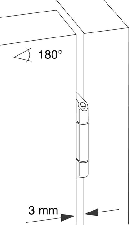 Actual product image Prämeta Single-axis inner pot hinges (Corner connectors, Connection fitting, 1 pcs.)