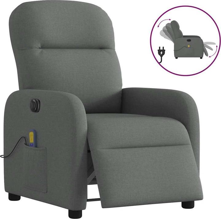 Produktbild VidaXL Massagesessel Elektrisch Dunkelgrau Stoff