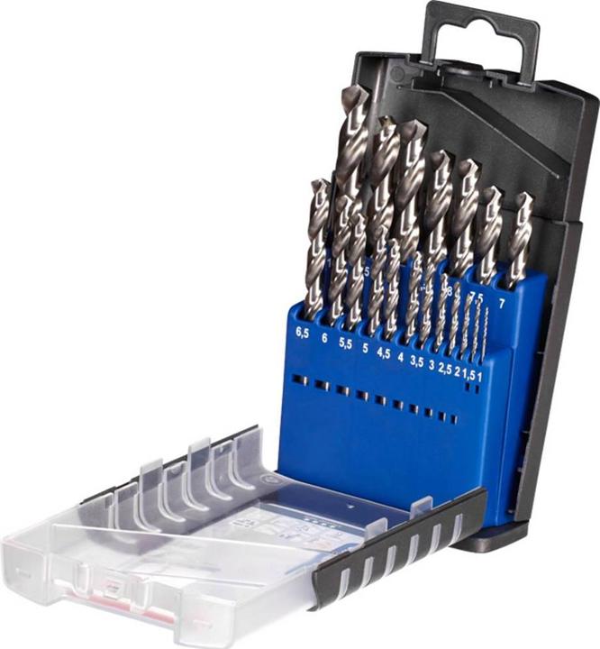 Actual product image kwb Twist drill set 19 pieces (6 mm, 1 mm, 6.5 mm, 5.5 mm, 10 mm, 1.5 mm, 7 mm, 3 mm, 5 mm, 8.5 mm, 8 mm, 2.5 mm, 9 mm, 3.5 mm, 4.5 mm, 2 mm, 7.5 mm, 9.5 mm, 4 mm)
