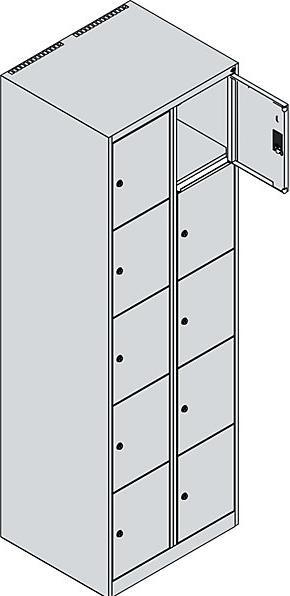 Produktbild C+P Fächerschrank 2Abteil je5Fä h.grau