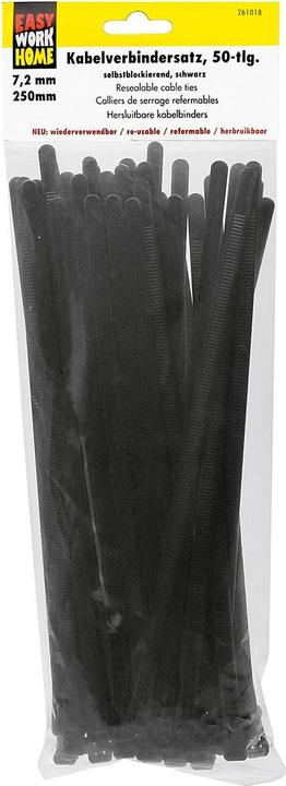 Immagine prodotto Easy Work Fascette per cavi, riutilizzabili (Fascette in plastica, 250 mm, 50 pz.)