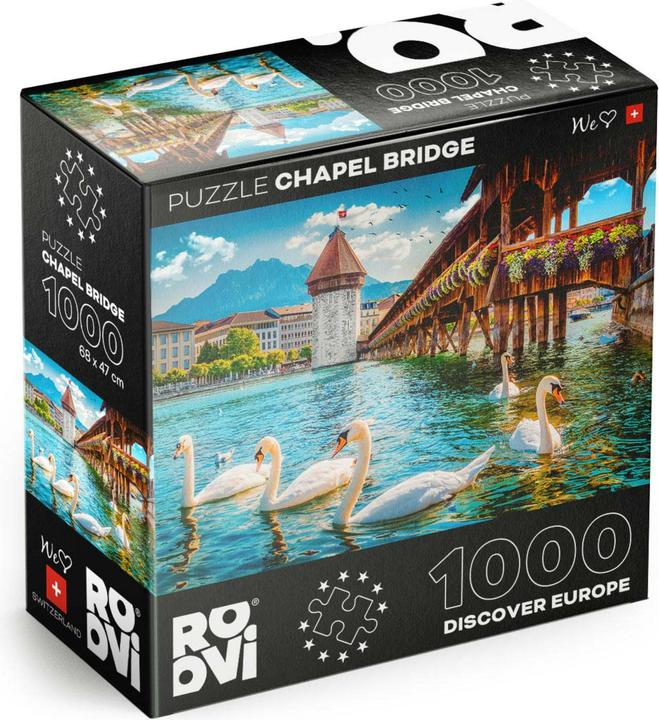 D-Toys Puzzle 1000 pièces - Chapel Bridge, Lucerne, Suisse (1000 pièces)