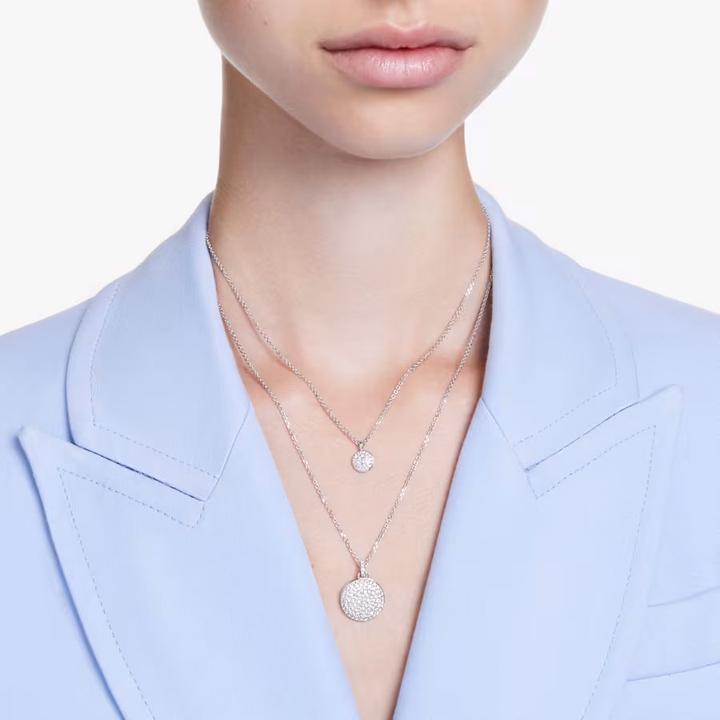 Actual product image Swarovski Meteora necklace in layered look white (Swarovski Metal)