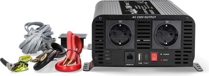 Immagine prodotto Nedis Inverter di potenza Onde sinusoidali pure - Tensione di ingresso: 12 V DC - Connessione uscita