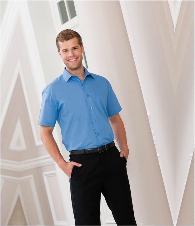Actual product image Russell Collection poplin shirt short sleeve easy care (49)