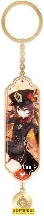 Actual product image Mihoyo Genshin Impact porte-clés métal Character Drawing Card Hu Tao