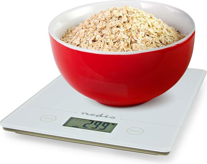 Image du produit Nedis Balances de cuisine | Numérique | Verre / Plastique | Pile CR 2032 | Blanc