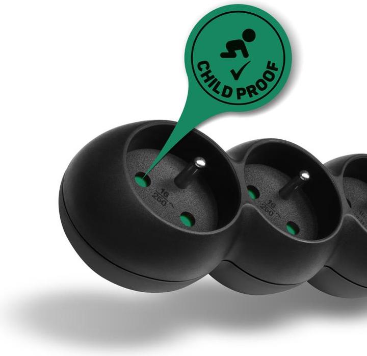 Produktbild Connectit CONNECT IT Verlängerungskabel 230 V, 5 Steckdosen, 2 m, mit Schalter (schwarz) (2 m)