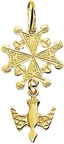 Actual product image Marie Celeste Pendant Huguenoten Cross - 5.5 mm - Gold (Yellow gold)