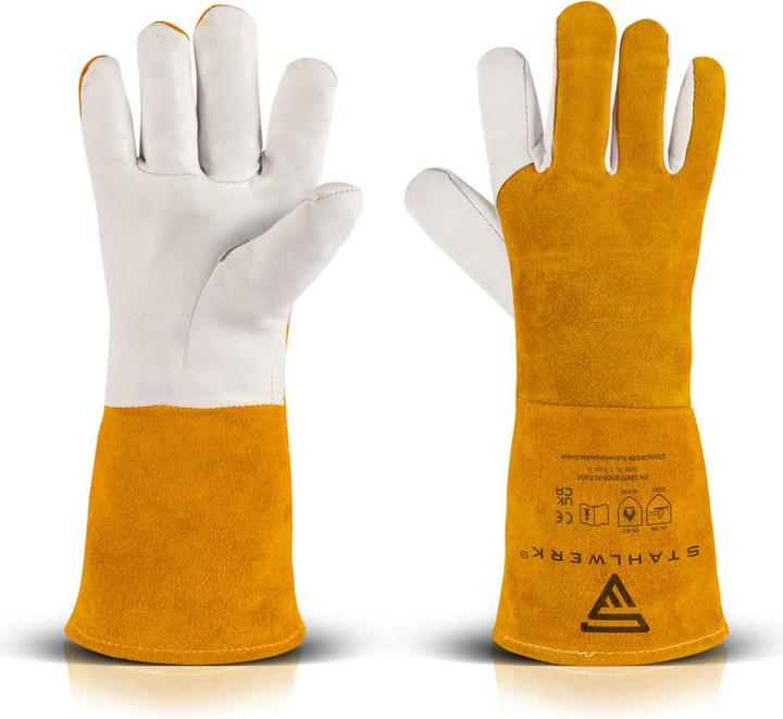 Produktbild Stahlwerk Schweisserhandschuhe Arbeitshandschuhe Echtleder hitzebeständig (One Size)