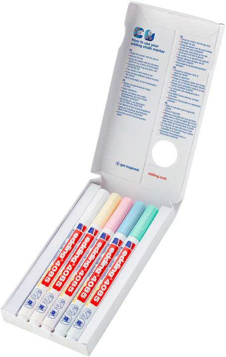 Produktbild Edding Kreidemarker (Pastell, 2 mm, 5 x)