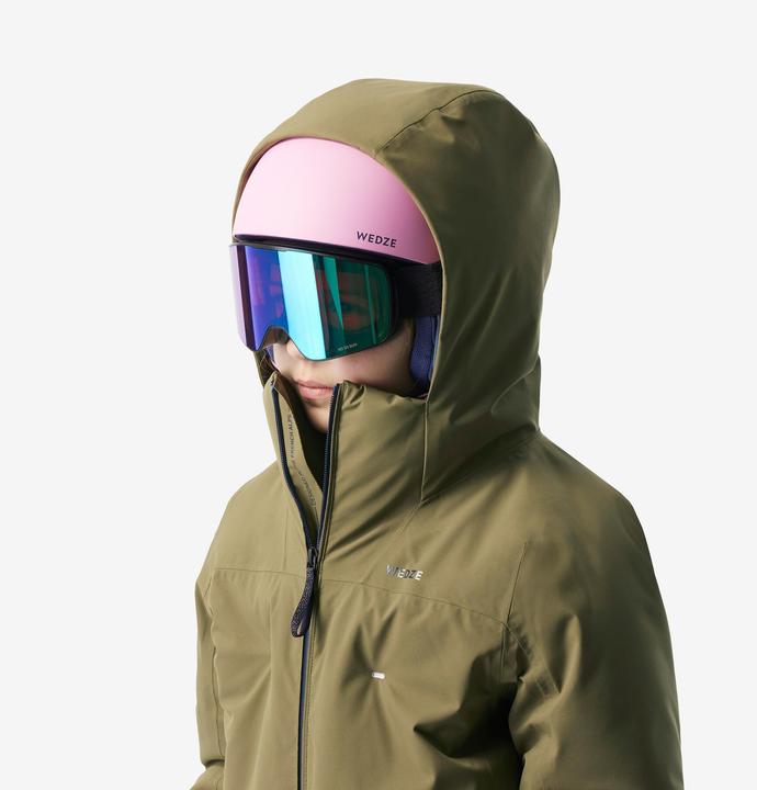 Actual product image Wedze Children's ski jacket padded warm waterproof - Piste 500 khaki (146)