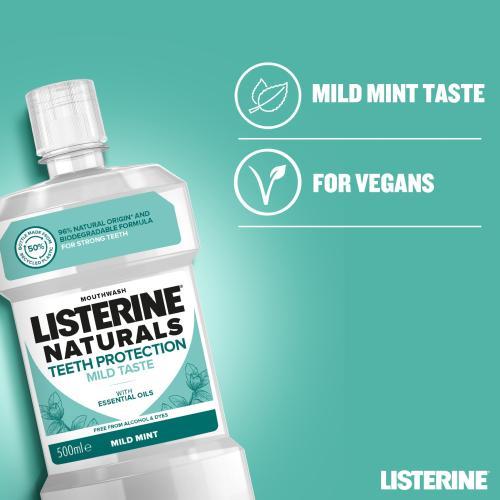 Actual product image Listerine Naturals Teeth Protection Mild Taste Mouthwash (500 ml, Mouthwash)