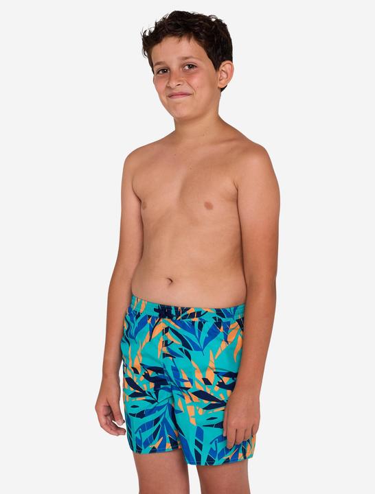 Produktbild Olaian Boardshorts Surfen Jungen mit Taschen 100 Shadow Palm türkis (10, 11, 12)