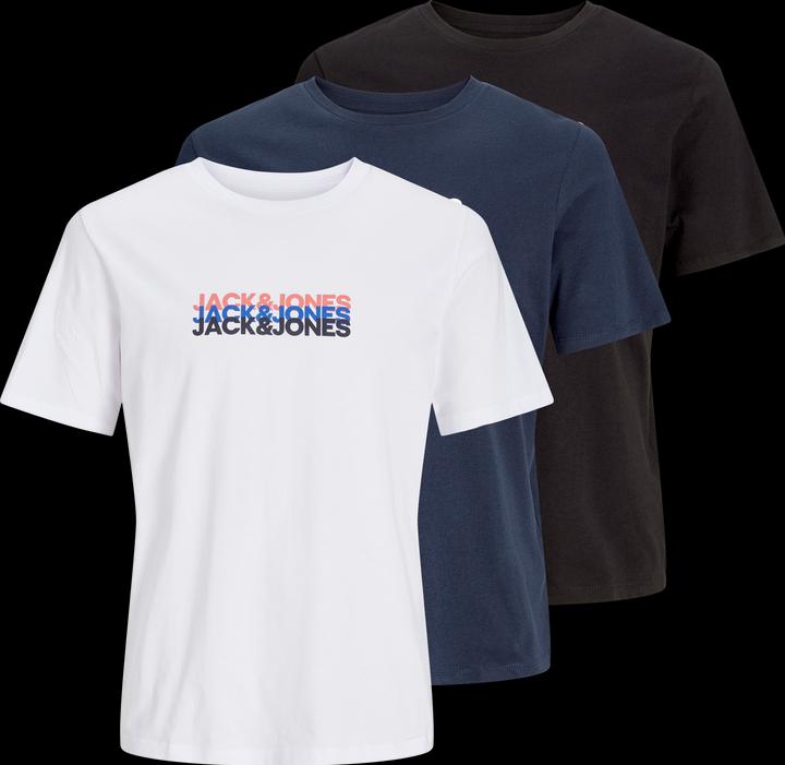 Actual product image Jack & Jones 3-pack Printed Round Neck T-shirt T-shirt (XS)