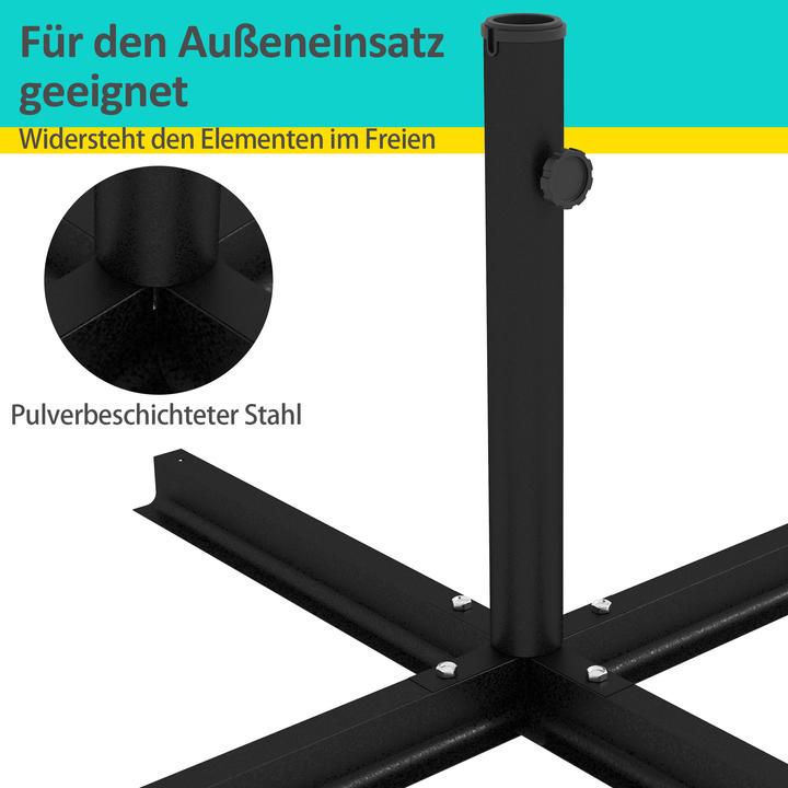 Produktbild Outsunny Schirmständer Kreuzfuss für Durchmesser von 32 - 48 mm