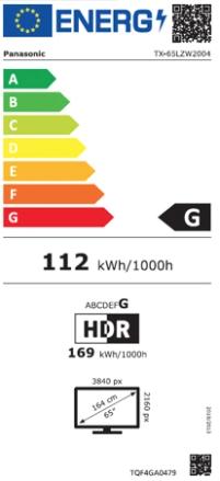 Energie-Label Panasonic TX-65LZW2004 (65", OLED, 4K, 2023)